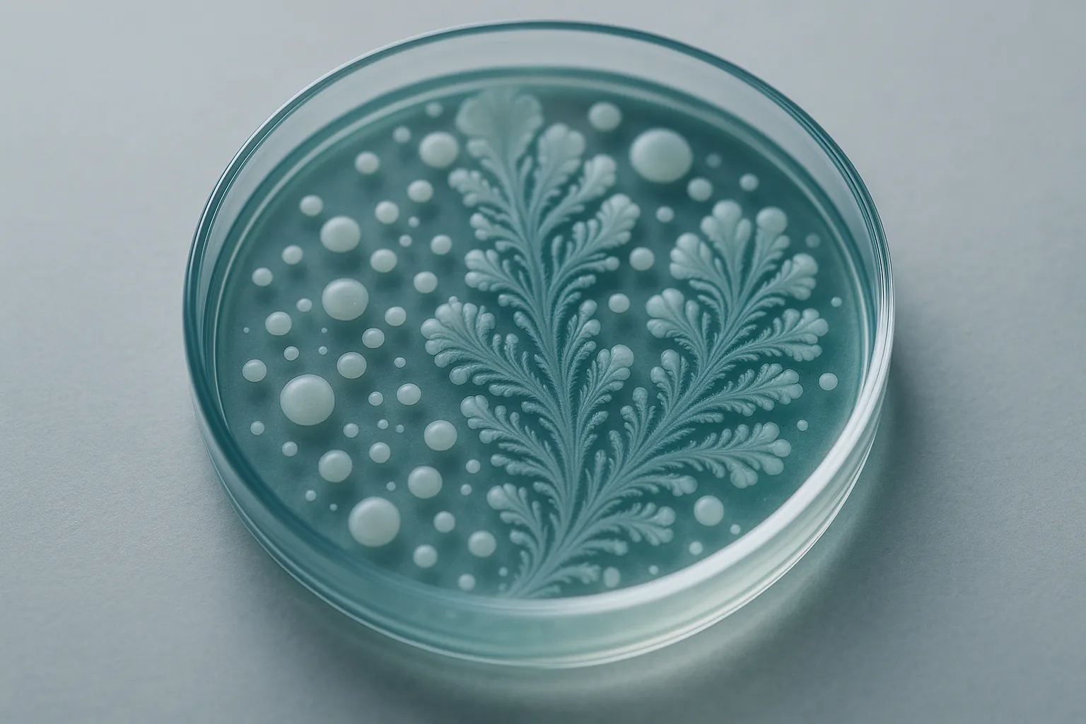 Bacterial colonies growing on a culture plate