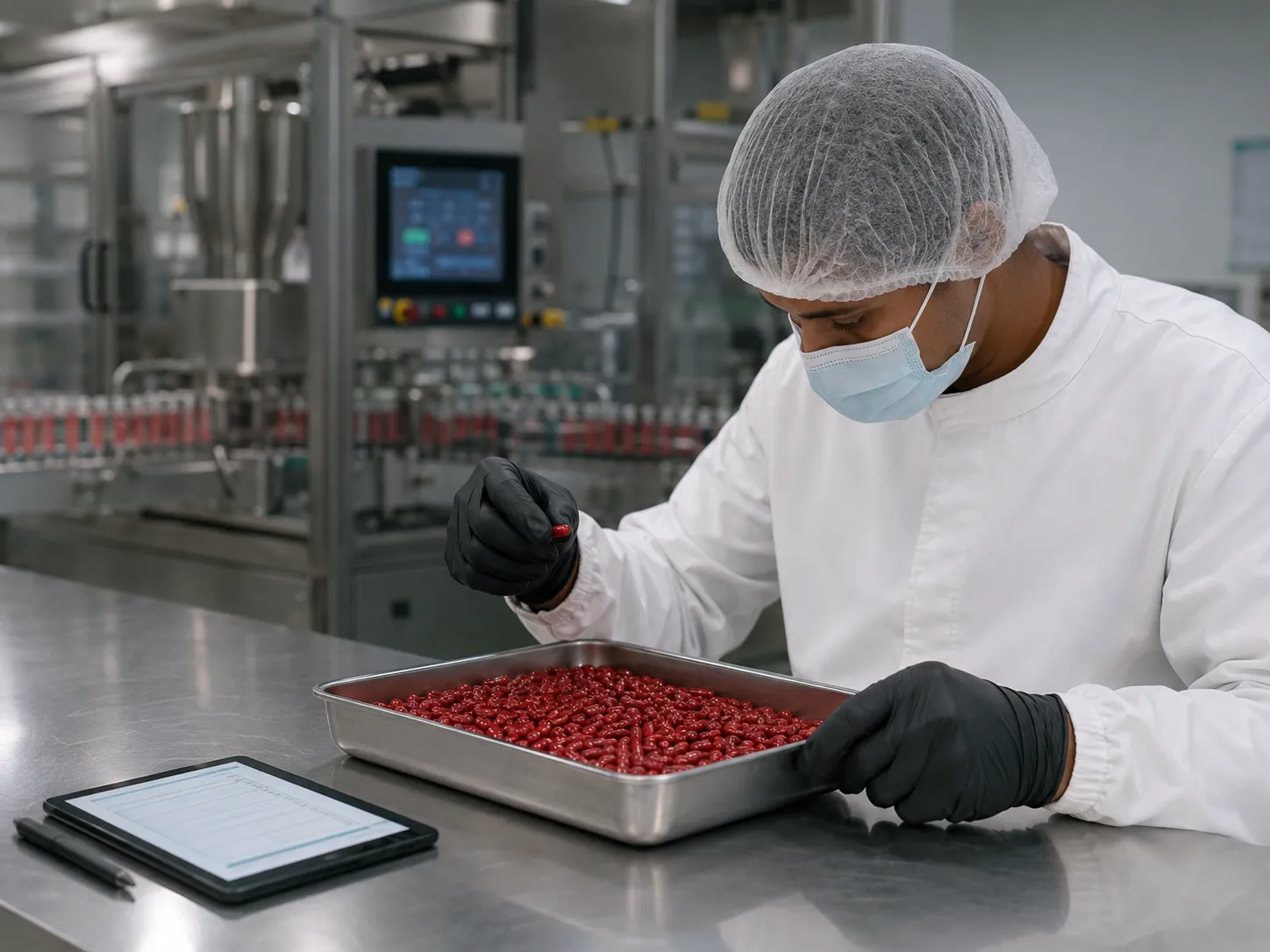 Finished capsules inspected before sign-off